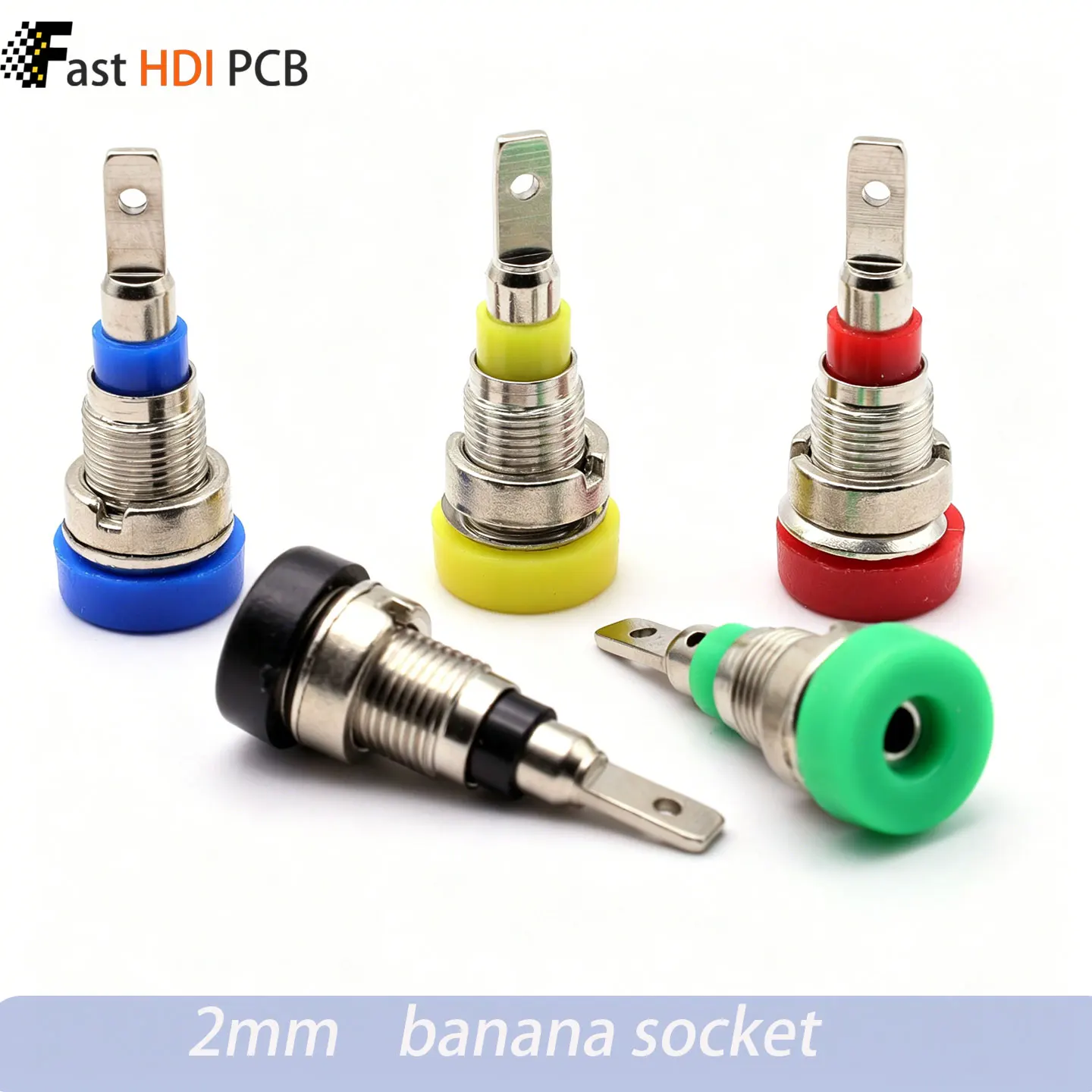 2mm Banana Jack Panel Mount Socket 10A 30VAC/60VDC Brass Nickel Plated for Multimeter Power Supply Speaker Binding Post