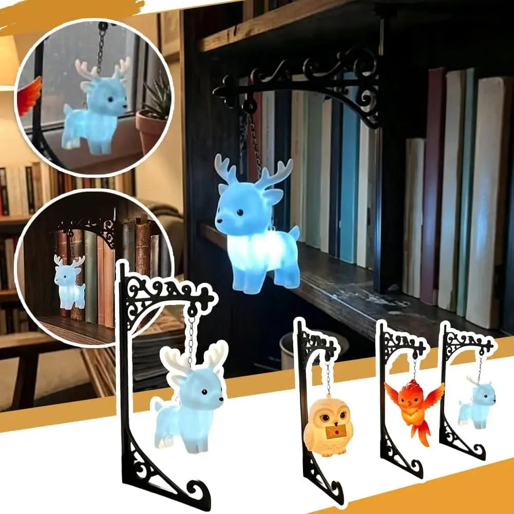 Vintage Hanging Library Lantern LED Bookshelf Decor Light Cute Phoenix Bird Shape Soft Warm Night Lamp Art Shelf Ornament Home