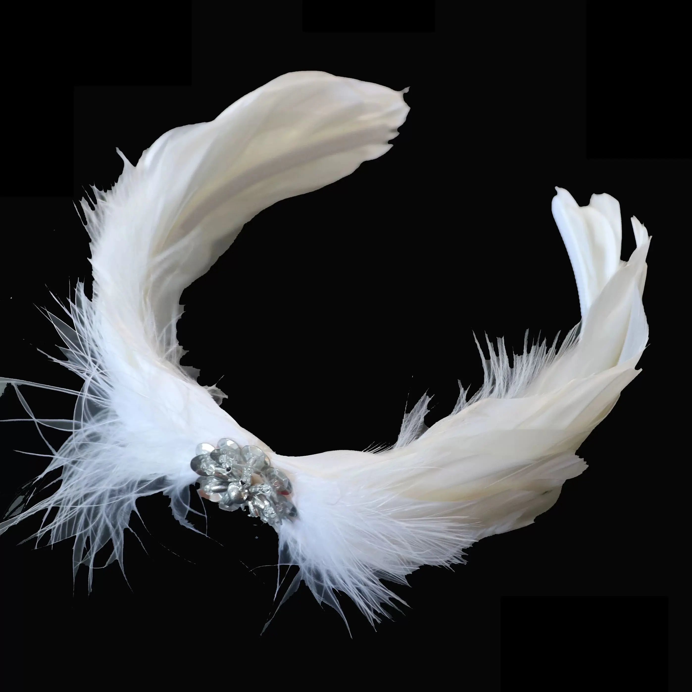 Women Girls Bride white Feather Headband Party Fascinator Hair Headpiece Ballet Tutu