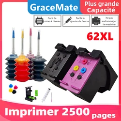 GraceMate 62XL Refilled Ink Cartridge Replacement for HP 62 XL hp62 Envy 5540 5640 7640 5646 5541 5740 5742 5745 200 250 printer