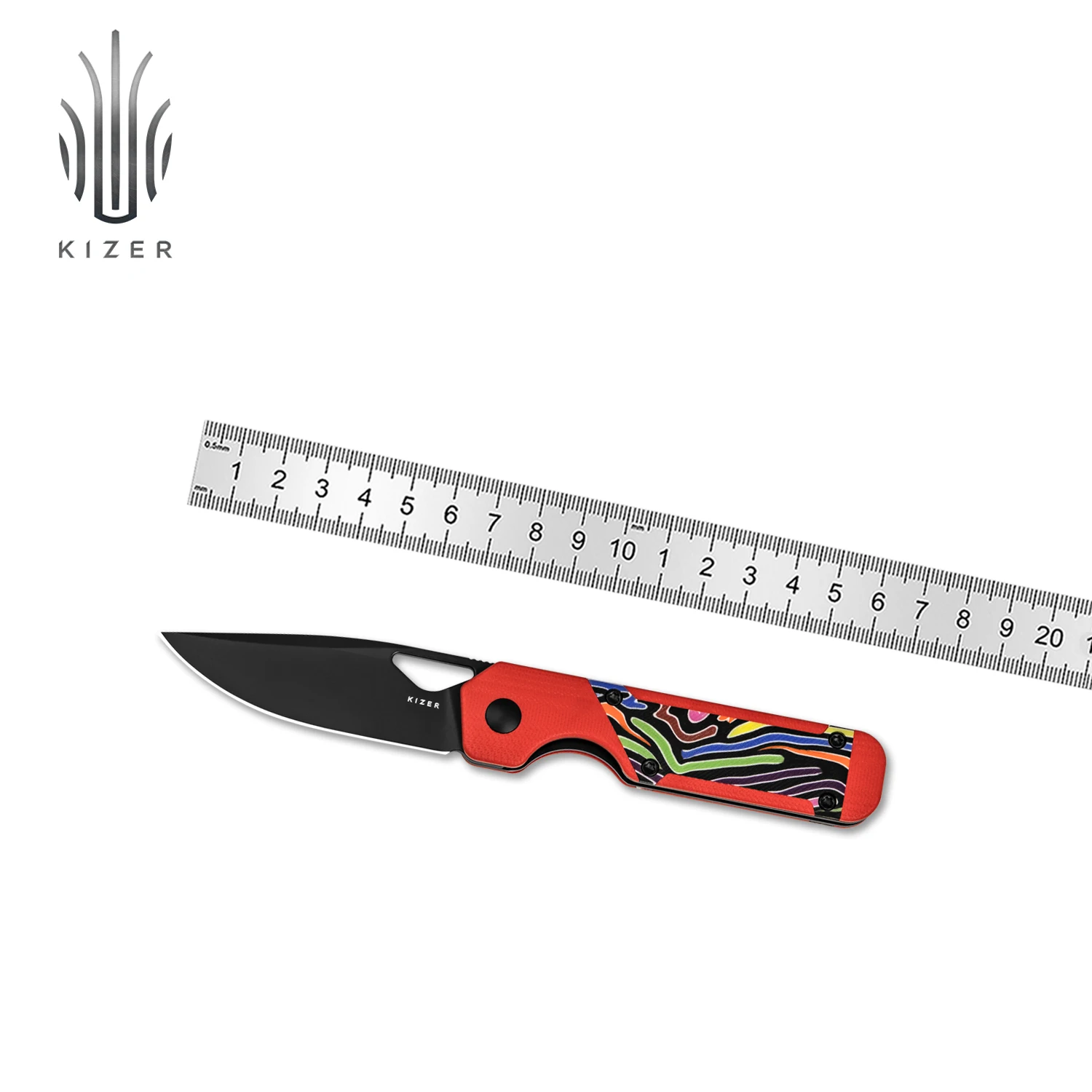 

Kizer Folding Knife Mini Militaw V3634SA2 G10 Handle With Nitro V Blade Outdoor New Red Color EDC Knives