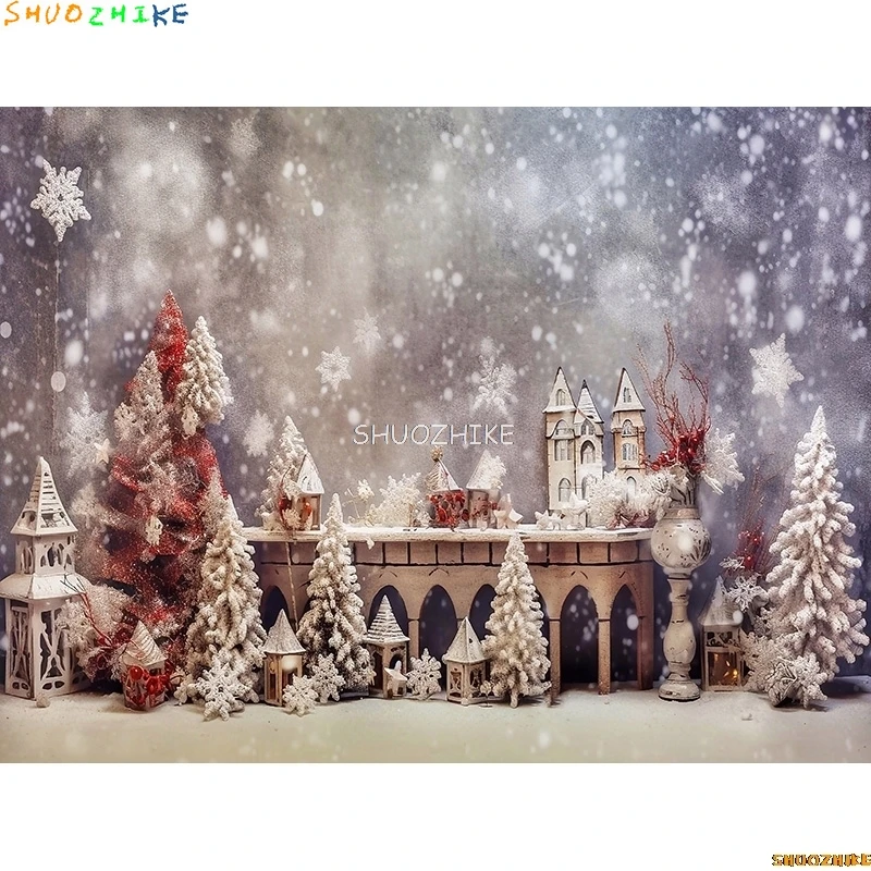 Árbol de Navidad con Cajas de Regalo, fondos de fotografía, decoraciones de nieve de invierno, puerta de madera, chimenea, Fondo de habitación, accesorios de WR-06