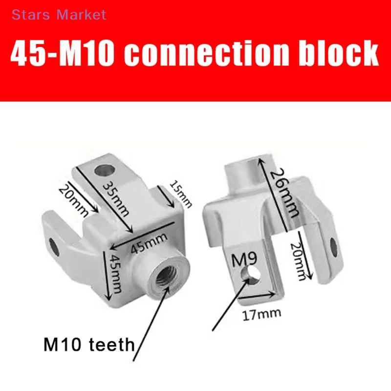 NewM8 M10 M12 2020 3030 4040 4545 Caster Foot Wheel Cup Connection Block Fixing Block Aluminum Profile Foot End Connection Block