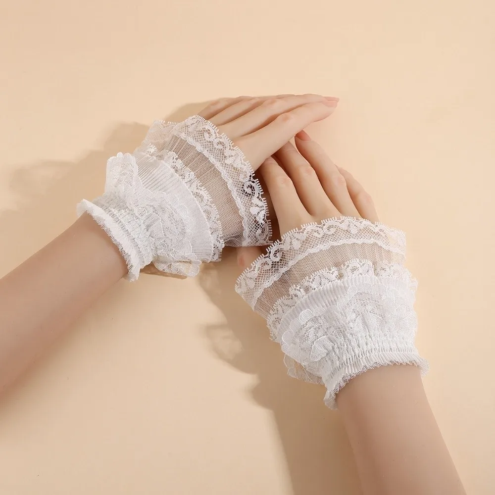 

Элегантные кружевные манжеты с рюшами для костюма, мягкие накладные рукава, удобные манжеты для свитера, аксессуар для сценических выступлений