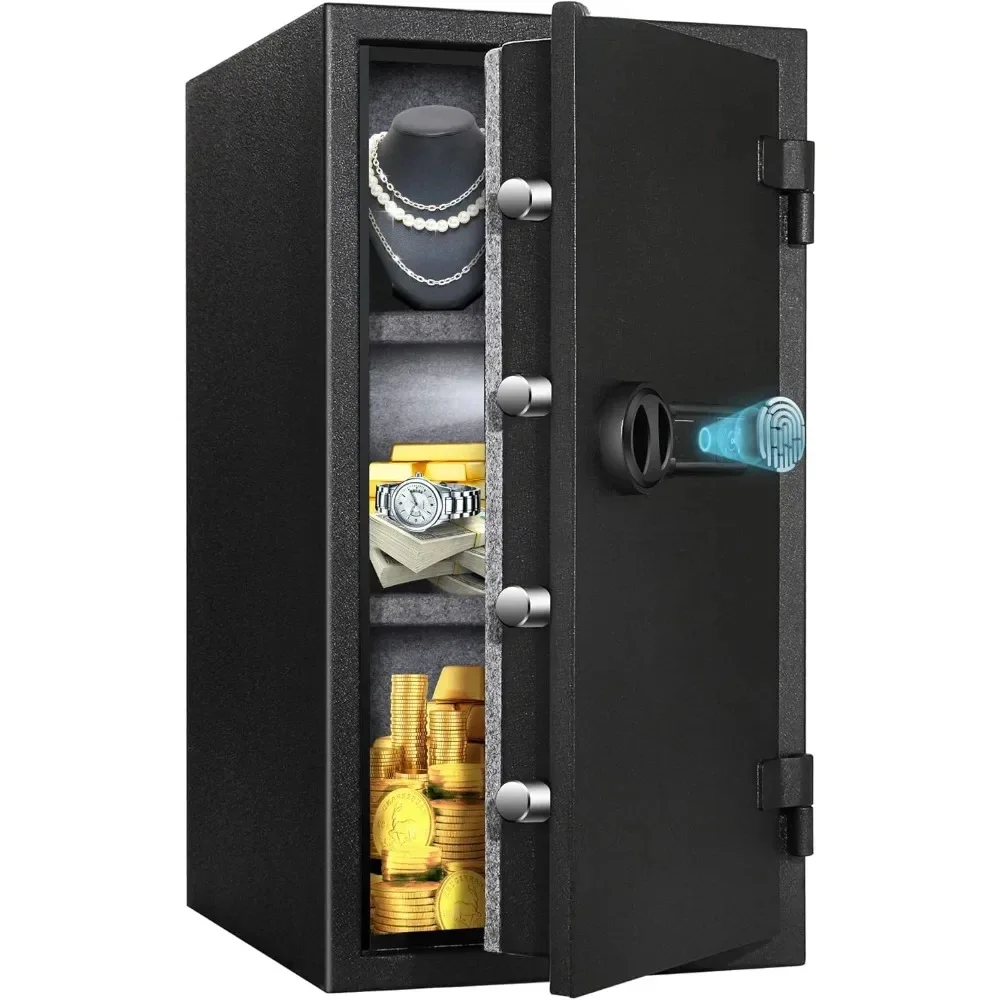 with Fingerprint, Large Steel Money Safe Home Safe with Digital Lock for Home