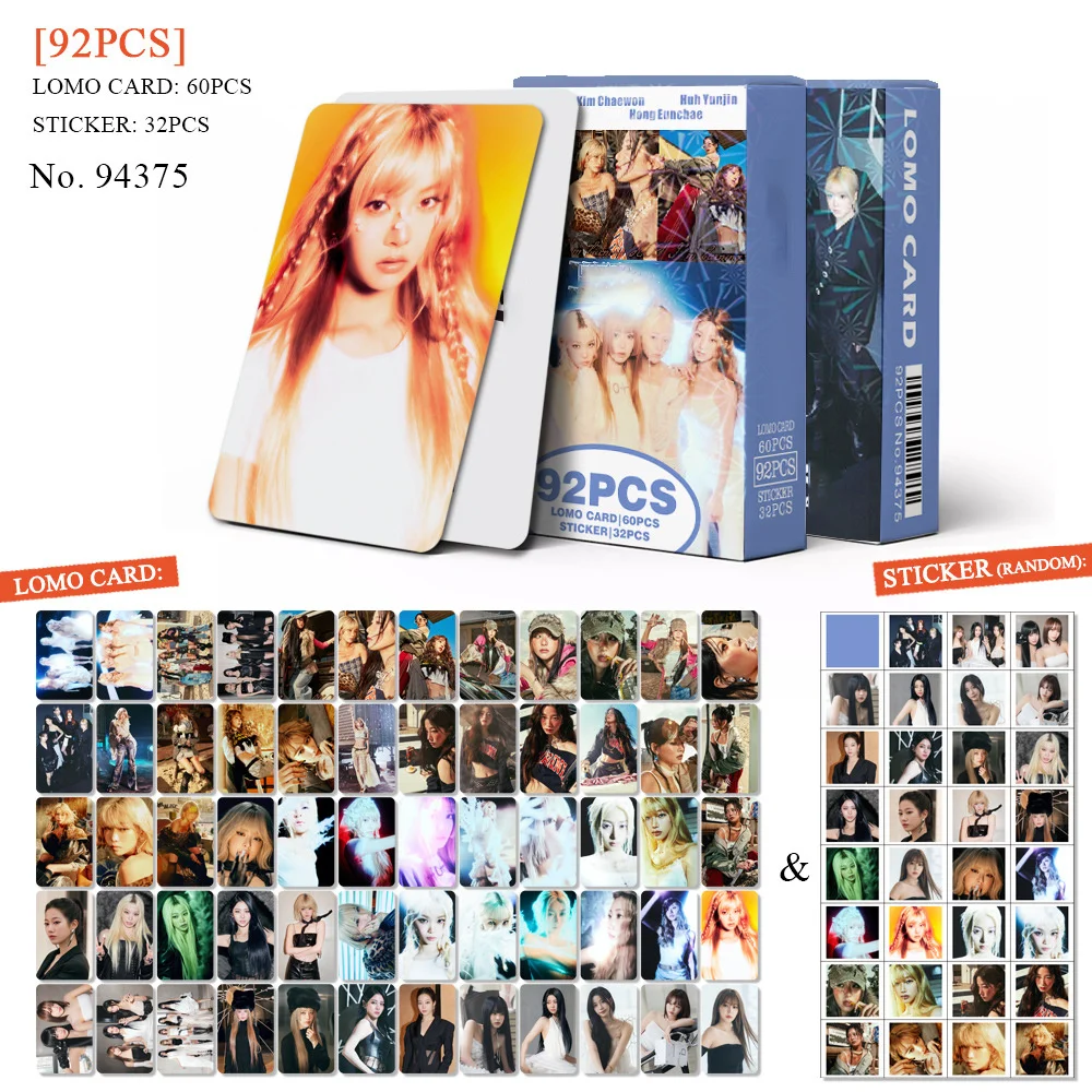 

92 шт./компл. KPOP Cahewon Kazuha, хит продаж, новый альбом, концепция фотокарточек, наклейки Yunjin Eunchae, сценические Ins, открытки для селфи, наклейки, подарки