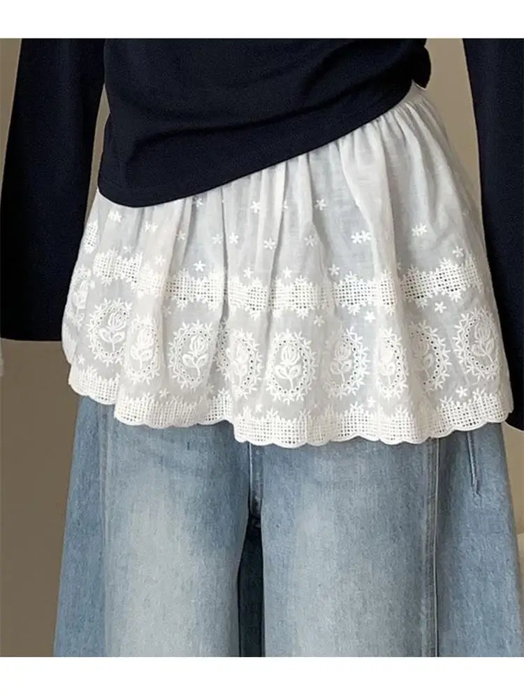 

Американский балет, кружевная юбка трапециевидной формы с декоративным крючком и цветком, повседневная юбка из микроэластичной ткани для поездок на работу