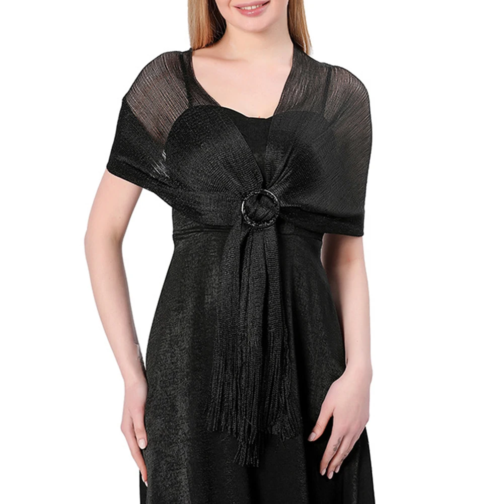 For Women's For shimmer Shawl Wrap - Elegant Stole for Evening Dress Wedding Party Bridal Use Polyester 160x45cm Solid Colors