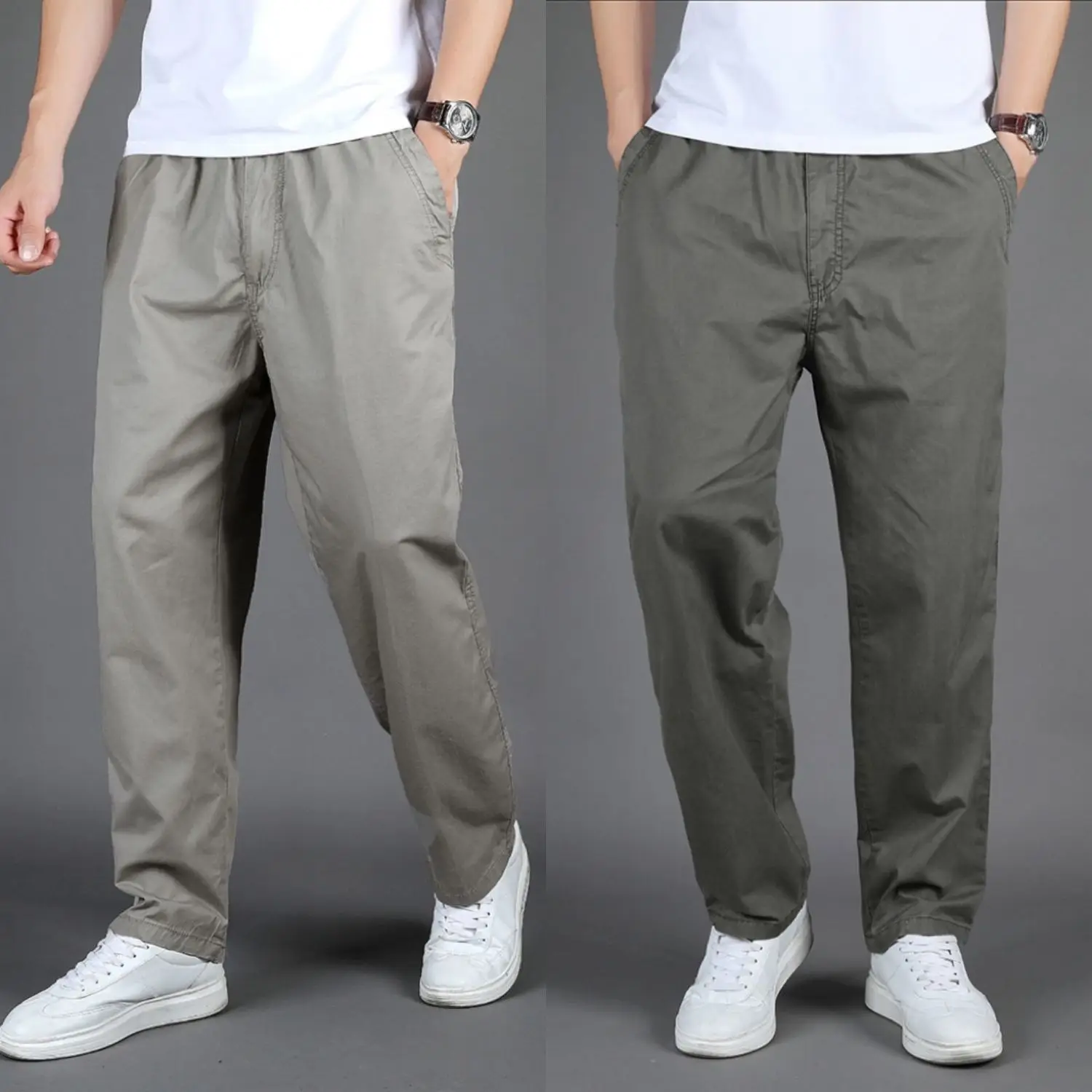 

Casual Spring Autumn Pure Cotton Men's Loose Cargo Pants