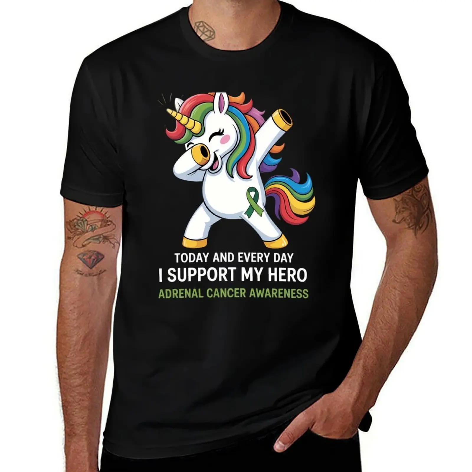 

Every Day I Support My Hero Adrenal Cancer Awareness T-Shirt blacks cotton man t-shirts plus size men clothing