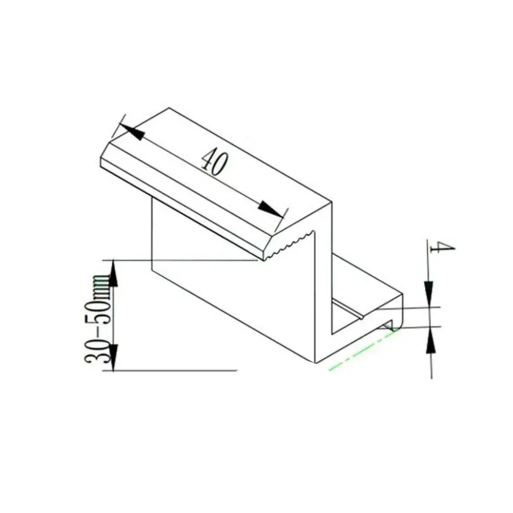10Pcs Solar Panel Mounting Brackets Photovoltaic Solar Panel Racking Mounts Accessories PV End Clamp Z Bracket Aluminum Alloy