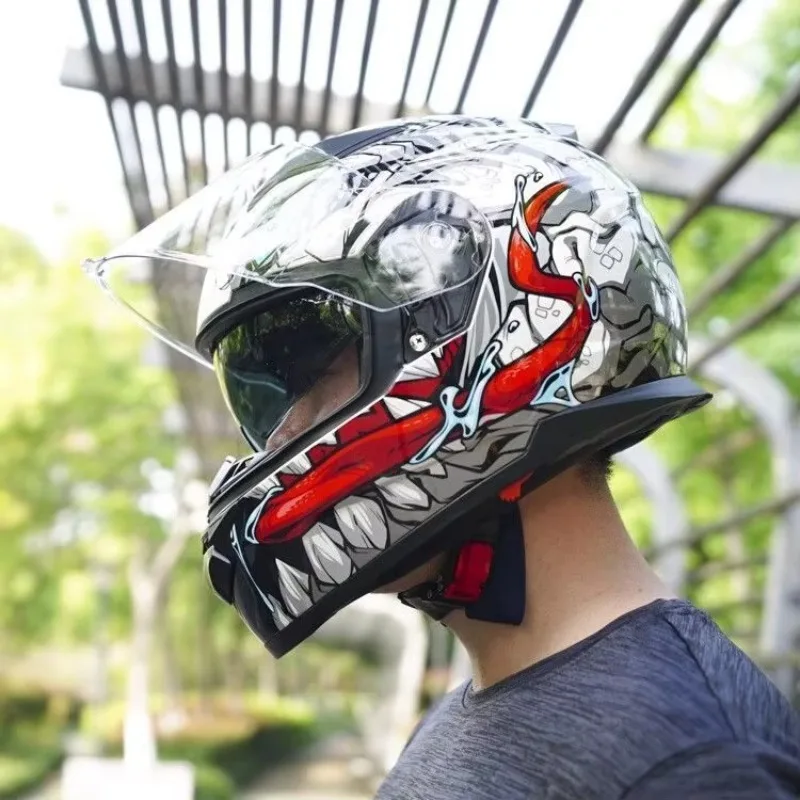 FASEED 817 Unisex Motorcycle Helmet,dual Lens Couple Motorcycle Full Helmet, Personalized Prone Racing Helmet Kask Casque Moto
