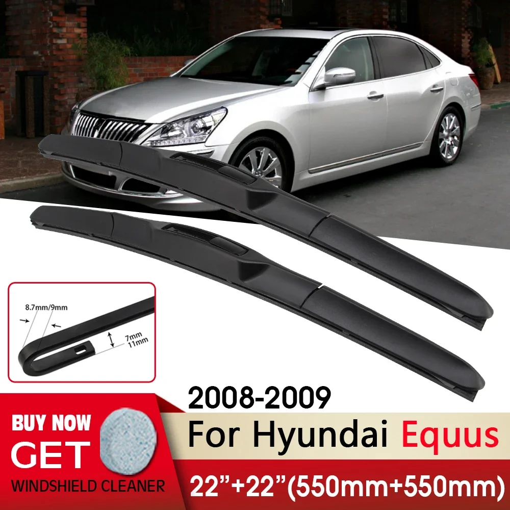 

Car Wiper Front Wiper Blade 22"+22" For Hyundai Equus 2008 2009 Fit U Hook Arm Front Windscreen Wipers Auto Accessories
