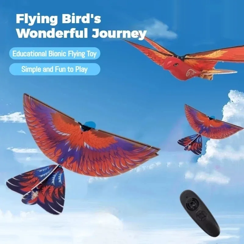 Bionic Remote Control Flying Bird Electric Flapping Wing RC Toy 360° Rolling Soaring Airplane Cool Rechargeable Smart Flight Toy