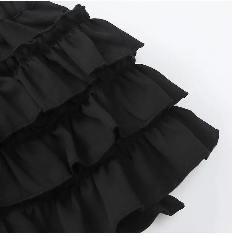 Sommer-Mädchenrock mit Volants, Einfarbig mit Elastischem Bund, Hochwertiger Plisseerock im Preppy-Stil für Junge Mädchen, Tanzrock – Detail 12