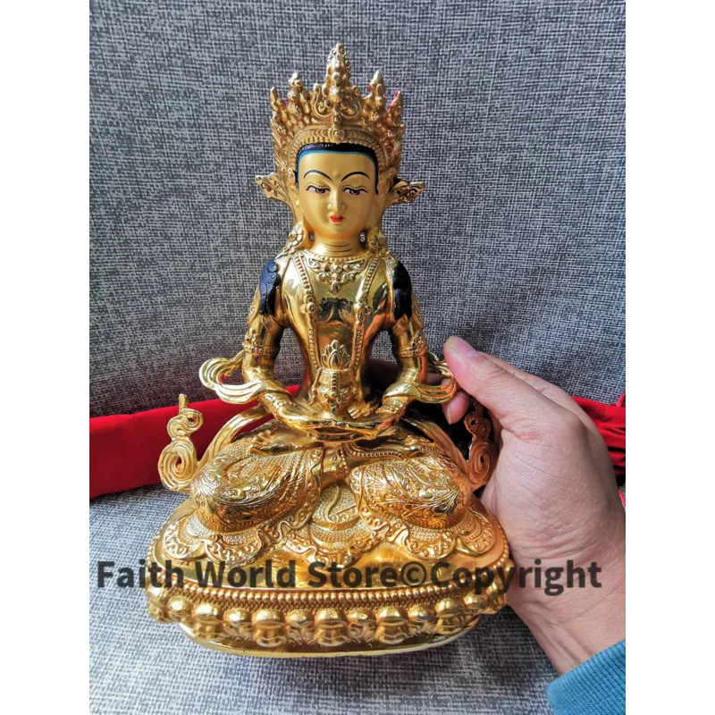 

Special Offer # Buddhism Aisa Tibet HOME gilded copper Amitayus PUSA Buddha statue bless family safe health good luck 21CM