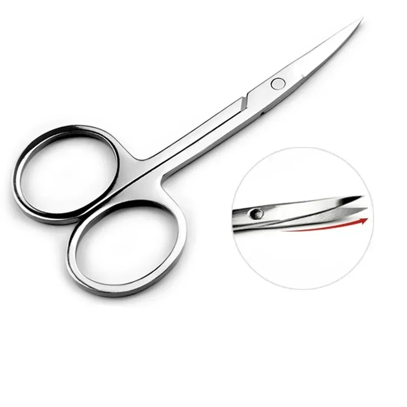 Premium Stainless Steel Rounded Tip Facial Hair Scissors Multi Functional Trimming Tool For Nose Hair Beard Mustache Eyebrow Dai