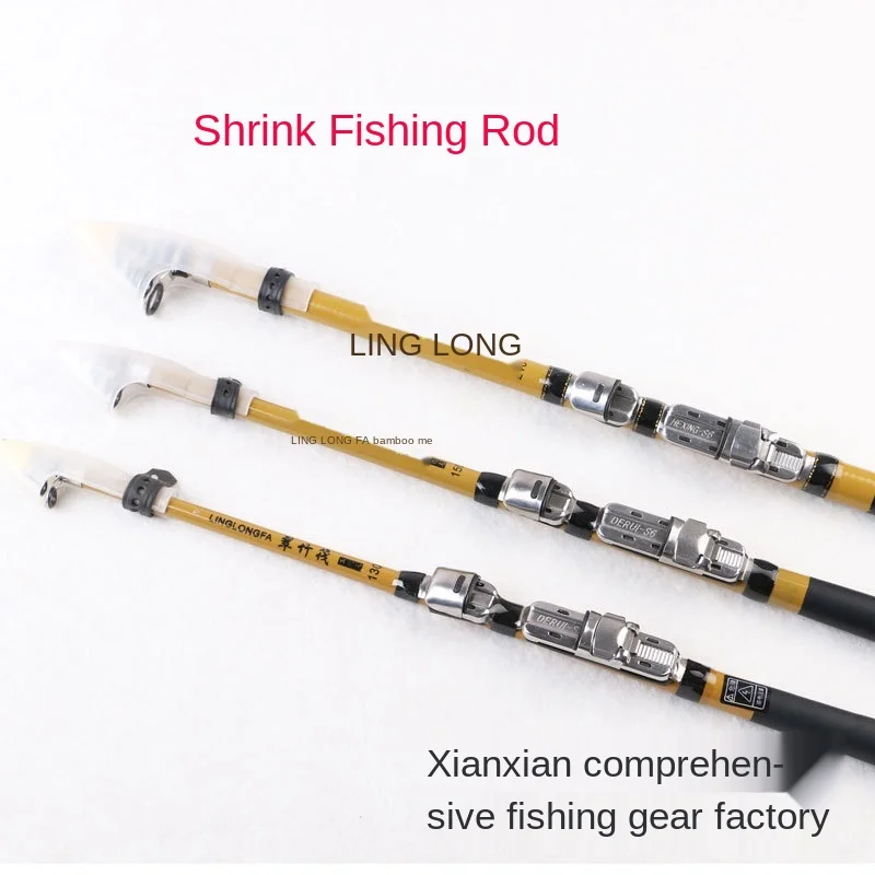 100% original Portable Rotary 1.3M-2.7M Fishing Rod Tough Glass Fiber Power Telescopic Travel Sea Boat Rock Fishing pole