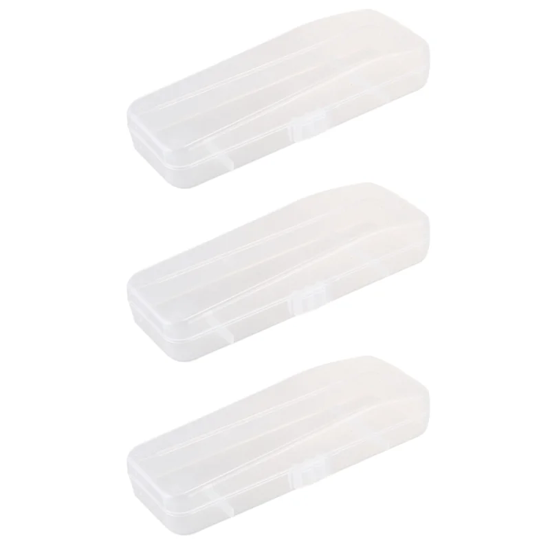 A83X-3 Pcs Travel Double Edge Razor Storage Box Men Shaver Case Razor Accessories Transparent Razor Holder