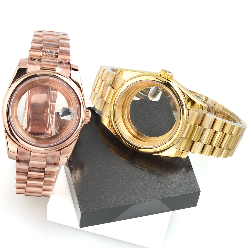 

36mm 39mm Sapphire glass NH35 Case fit Datejust Seiko NH35 NH36 Movement 28.5mm Dial Stainless Steel Presidential Bracelet