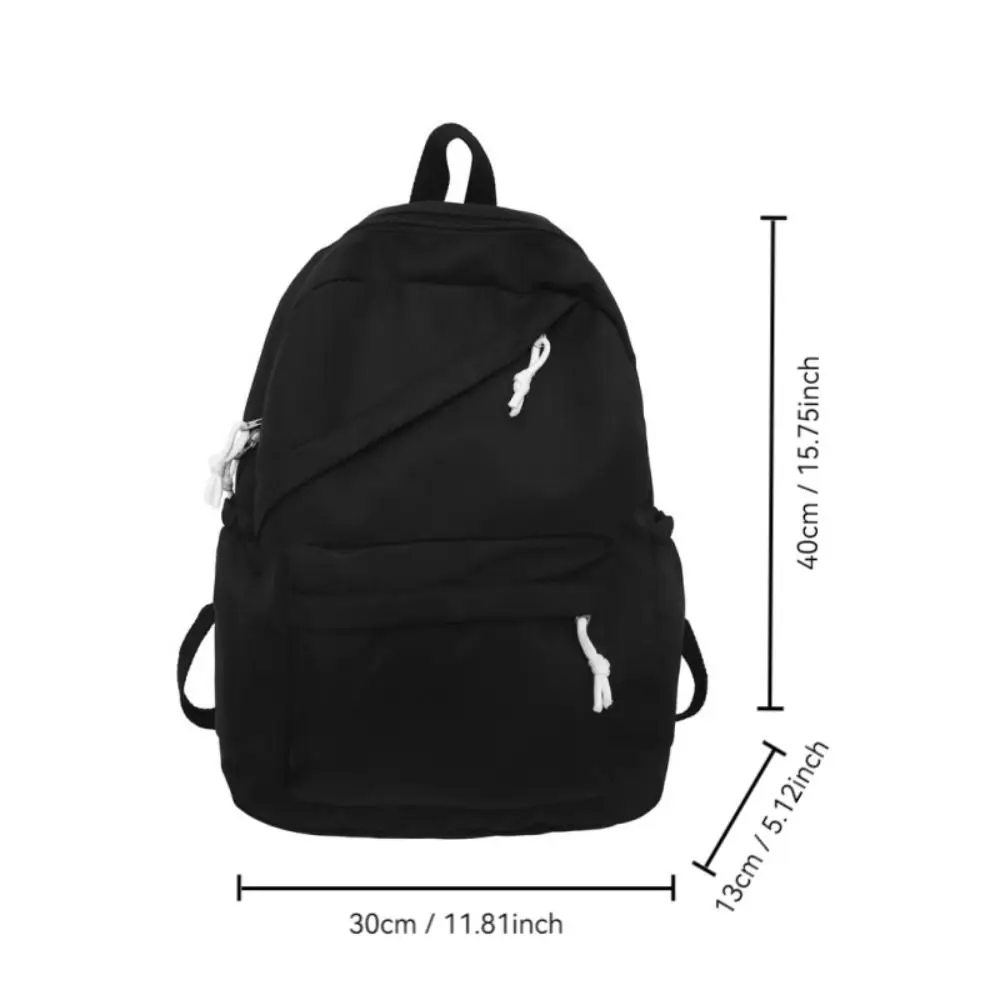 Fashion Large Capacity Student Schoolbag Nylon Solid Color Girl Backpack Waterproof Travel Bag Adults