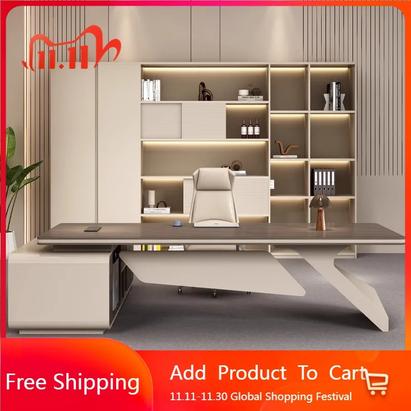 

Luxury Wooden Office Desk Modern Bedroom Executive Storage Office Desk Aesthetic European Mesas Escritorio Trendy Furniture