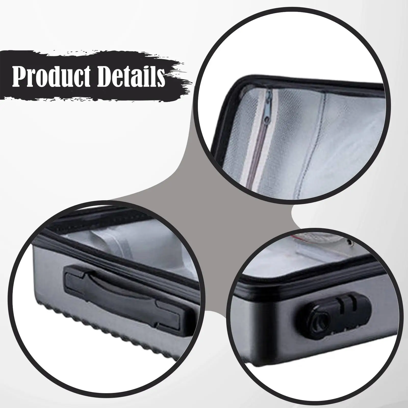 Fireproof Document Box, Secure Storage, Heat-insulated Hard Case for Home Use, Organizer Pocket for Important Cards
