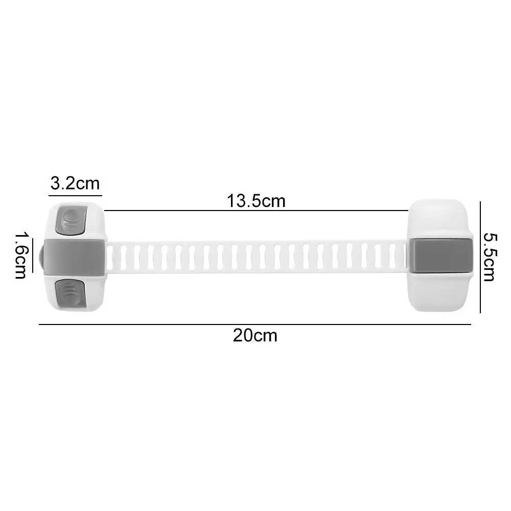 Fechadura de segurança infantil de plástico, 20cm, fechadura multifuncional para gavetas, anti-braçadeira, anti-pitada, fivela de segurança para geladeira, proteção infantil