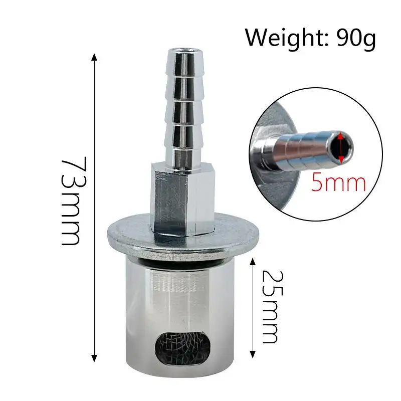 Car Fuel Tank Vent Valve 5/16 Inch Barbed Metal Remote Mount Breather for ATV UTV Fuel System Accessory
