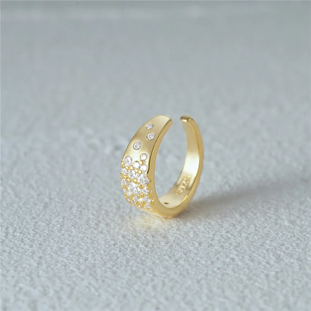 

CANNER Classic Simple C-Shaped Hoop Earring 925 Sterling Silver Personality Zircon No Piercing Ear Clip Ear Buckle For Women/Men