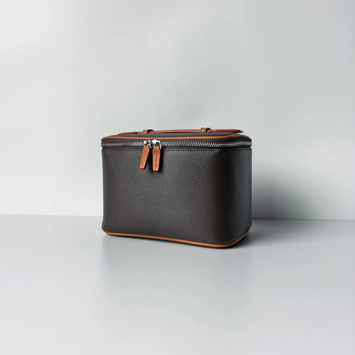 Neue Canvas-beschichtete Wasserdichte Kosmetiktasche mit Echtem Leder-Handschlaufe Unisex Hochwertige Aufbewahrungstasche – Detail 4