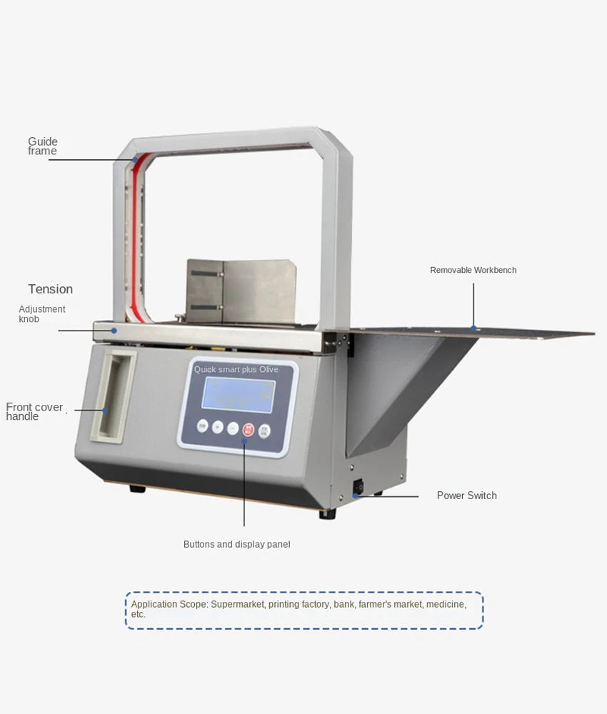 Small Automatic Strapping Machine, Strapping Machine, Vegetable Baler, Strapping Machine, Supermarket Baler, Opp Carton Fresh