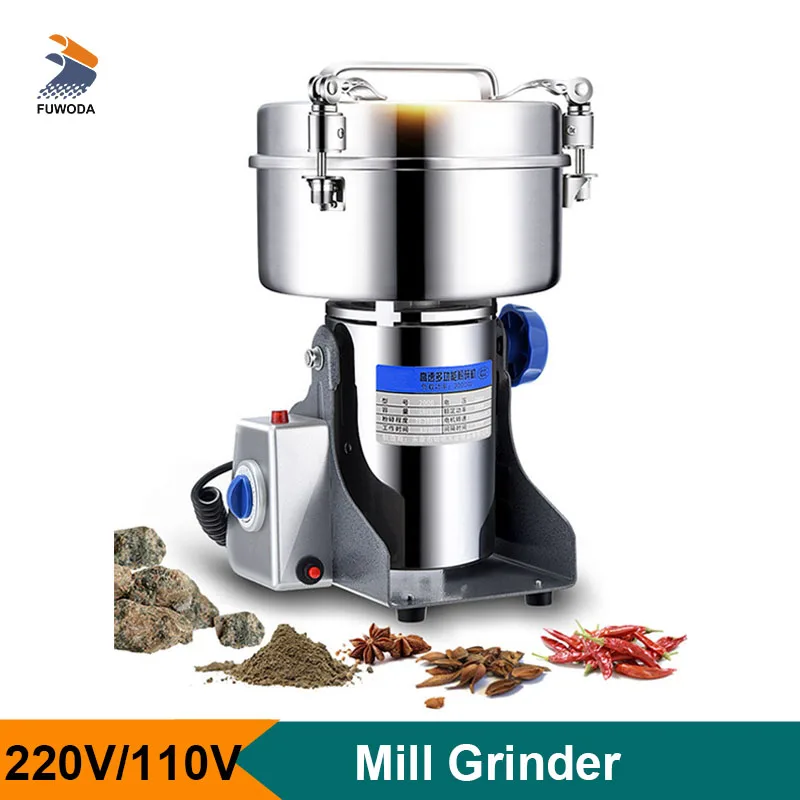 

Electric 110V 220V Mill Grinder Beans Nuts Grinding Machine 2000g 2500g Large Capacity Grain Chopper Food Processor Kitchen Use