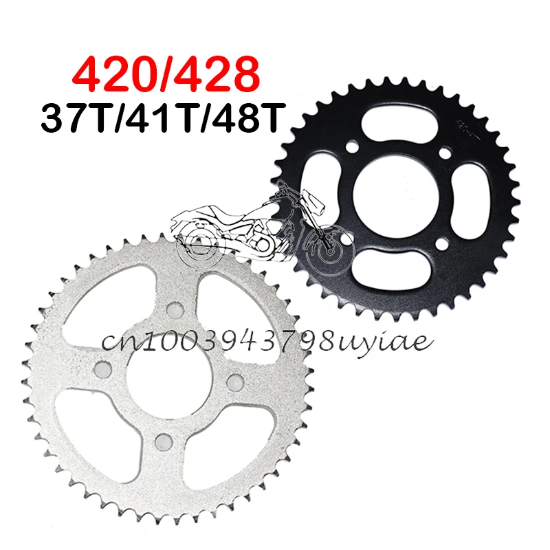 420/428 Chains 37T/41T/48T tooth  58mm Rear Chain Sprocket for ATV Quad Pit Dirt Bike Buggy Go Kart Motorcycle Accessories