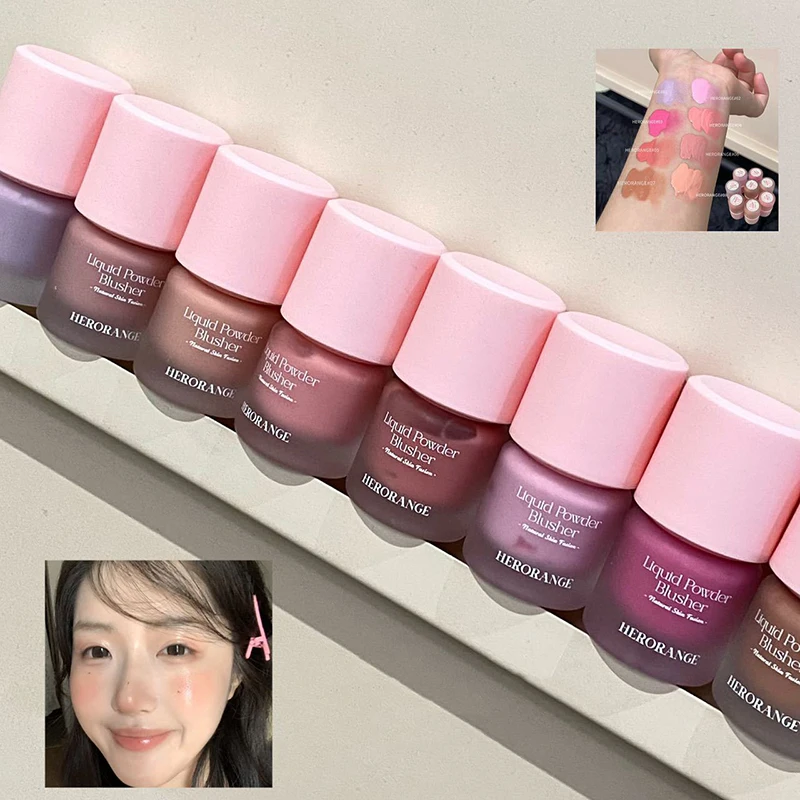 

HERORANGE Liquid Blush Cheek Waterproof Lasting Brightening Natural Matte Rouge Contouring Low Saturated Blusher Korean Makeup