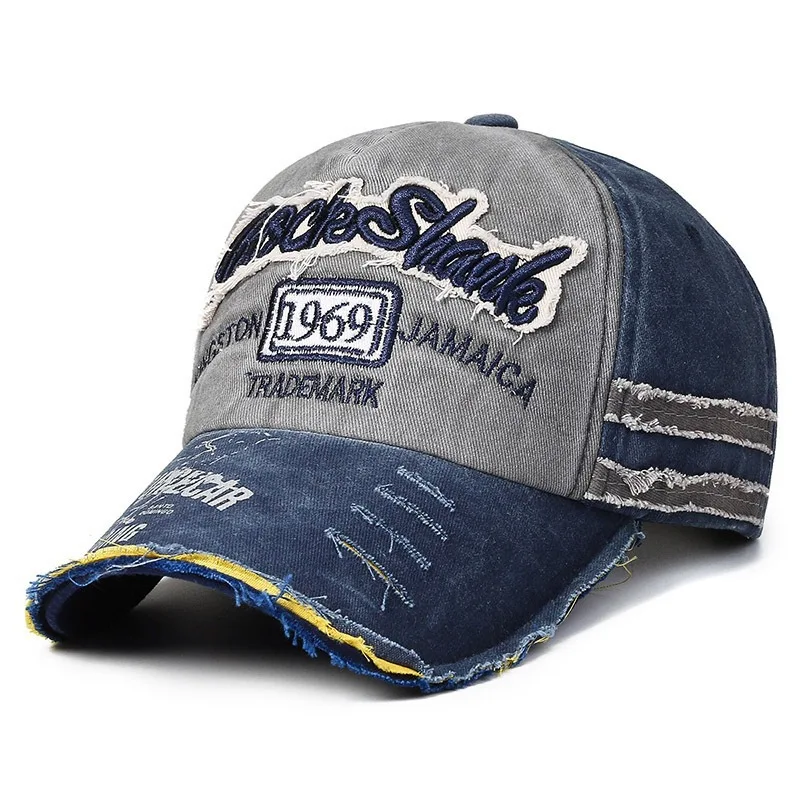 Alphabet American Retro bestickter Baseball-Sonnenhut mit verstellbarer Kante, Hardtop-Entenschnabelmütze, geeignet für Männer und Frauen