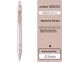 Bolígrafo de Gel con agarre de Metal modelo Uni Zento Flow, nuevos colores, tinta negra Premium de 0,38/0,5mm para escritura suave para negocios, diarios y sentadillas