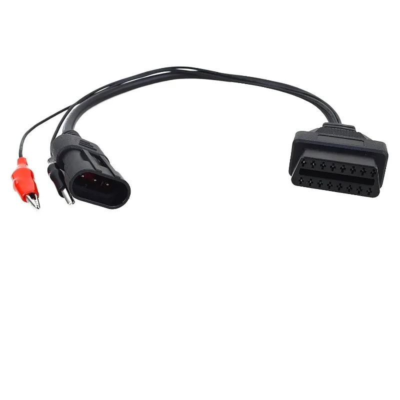 3 Pin Male To 16 Pin Female OBD2 Diagnostic Adapter Cable with Alligator Clips for Fiat Alfa Romeo Lancia Connector ECU Cable