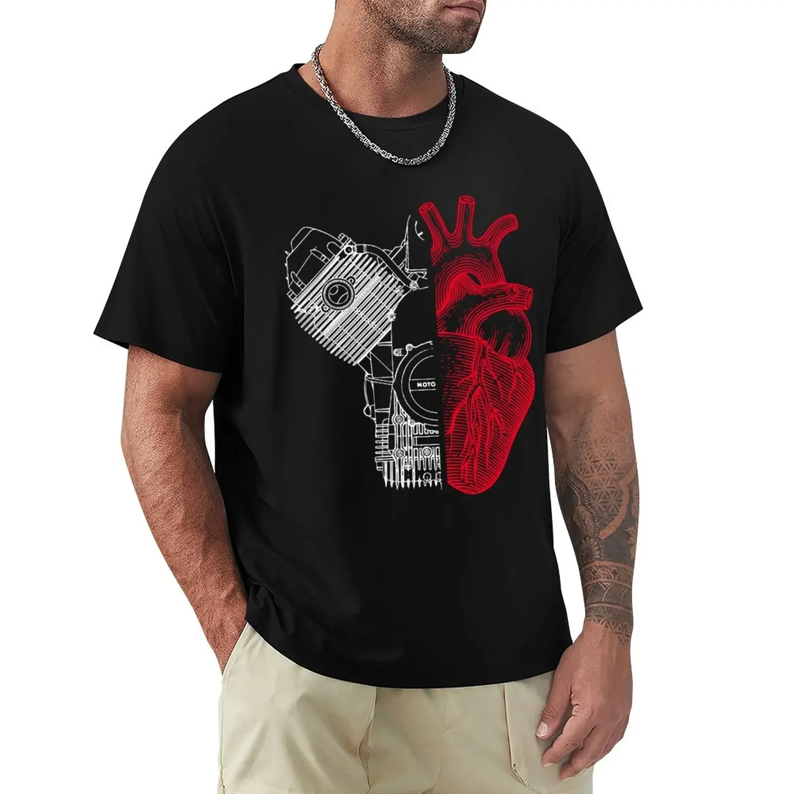 Ho un cuore bicilindrico on black T-Shirt rapper graphic tees kawaii clothes fruit of the loom mens t shirts