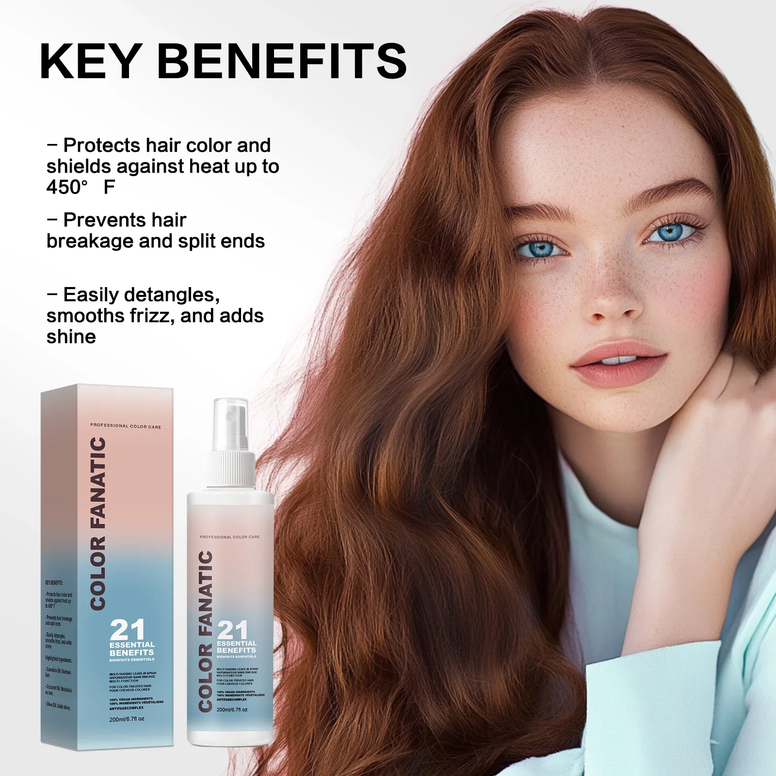 No-wash Hair Thermal Protection Spray-Hair Protector Serum Prevent Damaged Moisturizing Conditioner Smooth Frizz Heat Protection