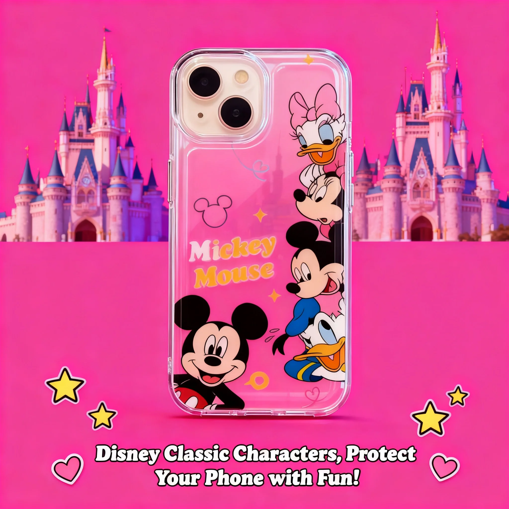 

Чехол для iPhone 16 Pro Max 13 14 15 17 с Микки Маусом и Дональдом Даком, противоударный, полная защита, простой дизайн