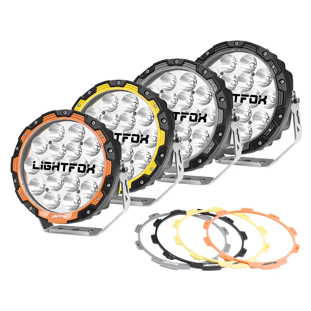 

LIGHTFOX 7-дюймовый внедорожный точечный светильник 4x4, круглый 7-дюймовый светодиодный светильник дальнего света, светодиодный рабочий свет, лампа для автомобиля 4x4, мотоцикла, внедорожника, квадроцикла, грузовика