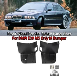 Left+Right Pair Mudguards For BMW E39 M5 Only M Bumper Front Bumper Splash Panel Liner Trim Wheel Fender Kits  Car Accessories