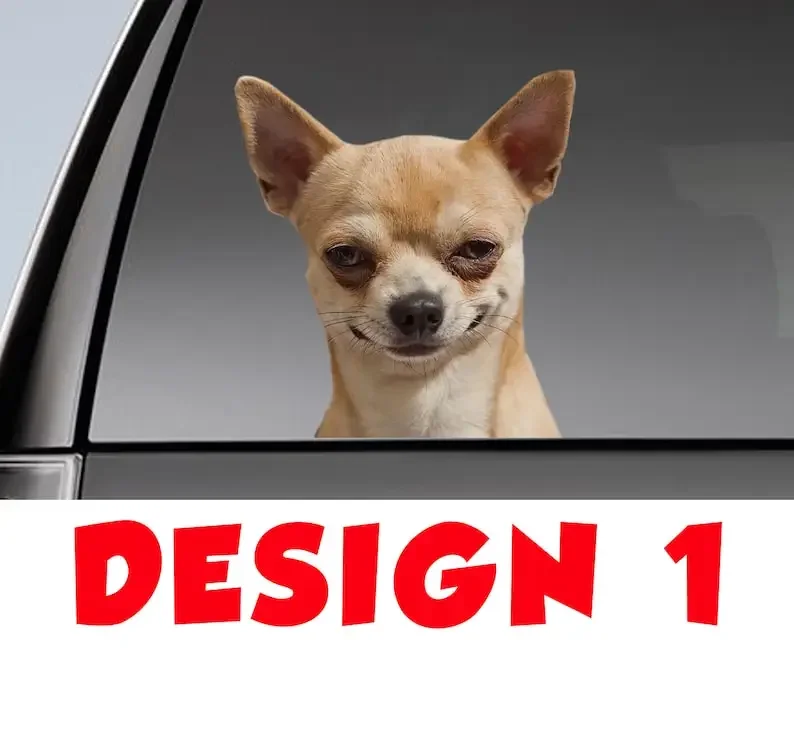 funny chihuahua car window sticker , 3D sticker, funny sticker, chihuahua decal