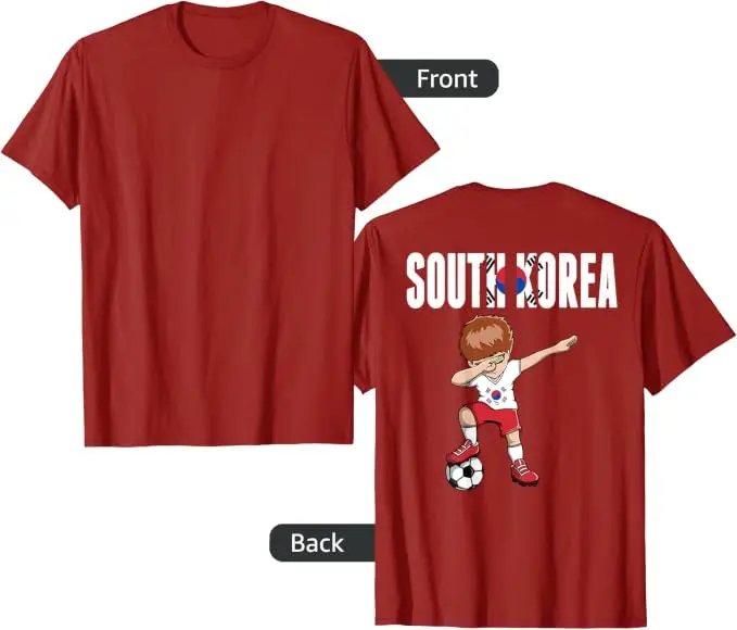 South Korea Vintage Soccer Ball Football Jersey T-Shirt Dabbing Unicorn Boys Football Game Day Tee Graphic Apparel Novelty Gift - view 5