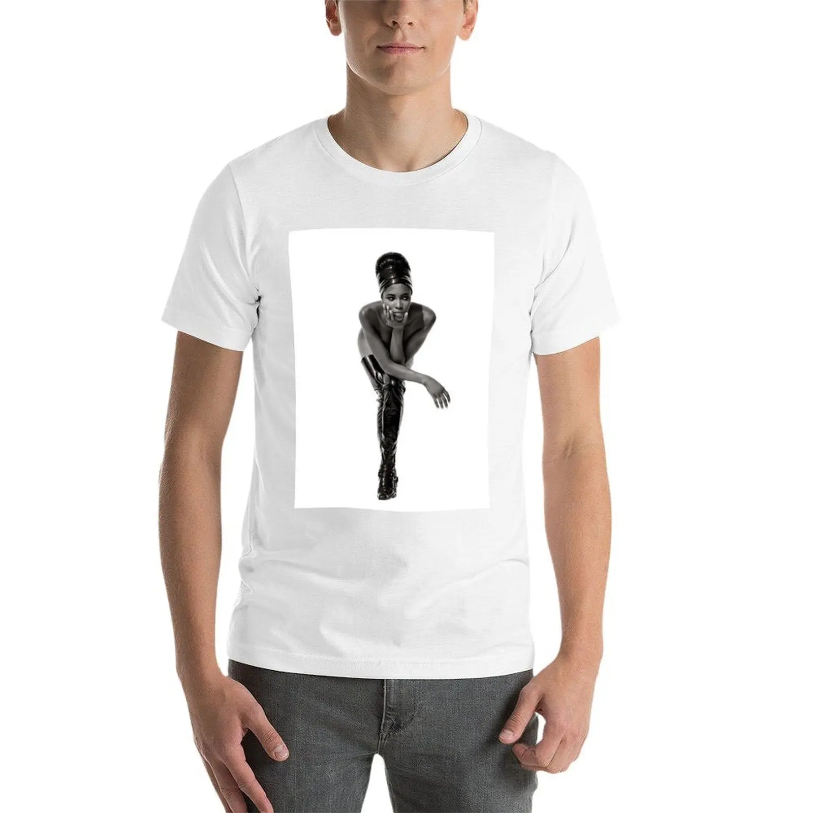 Naomi Campbell: Herb Ritts II تي شيرت رجل تي شيرت جرافيك رجل تي شيرت الصيف تي شيرت
