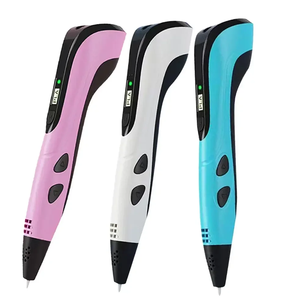 Nieuwe stijl 3D-printpen 3D-pennenset voor kinderen met voeding Pla Filament reisetui Verjaardag Kerstcadeau voor kinderen