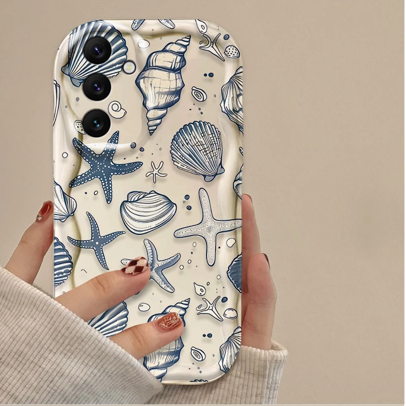 حافظة مخلوقات بحرية لطيفة لهاتف سامسونج جالاكسي A16 A06 A55 A35 A25 A15 A05 A05S A54 A34 A24 A14 A73 A53 A33 A23 A13 A52 A32 A22
