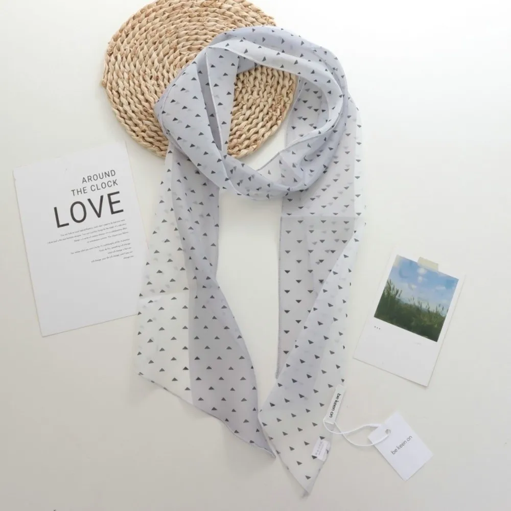 

Niche Elegant Polka Dots Long Scarf Versatile Narrow Scarves Thin Waist Belt Color Block Design Lace-up Design Necktie Women