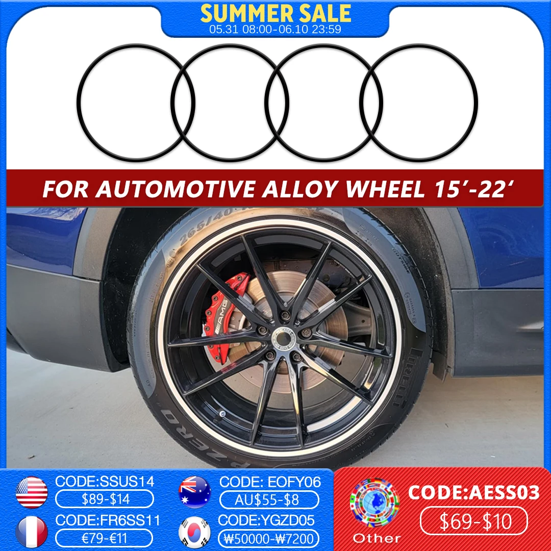 

4PCS HubCap Patch Automotive Alloy Wheel Protector Ring Anti-Scratch R15 R16 R17 R18 R19 R20 R21 R22 Full Rim Cover Accessories